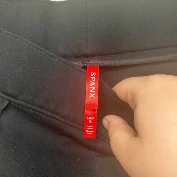 NWT Spanx Black Flare-Leg Pants Large Ponte pull-on elastic waist - Picture 4 of 10